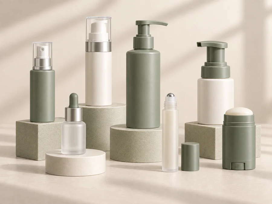 Fine mist, airless, lotion, dropper, foam pump, roll-on and deodorant packaging bottles