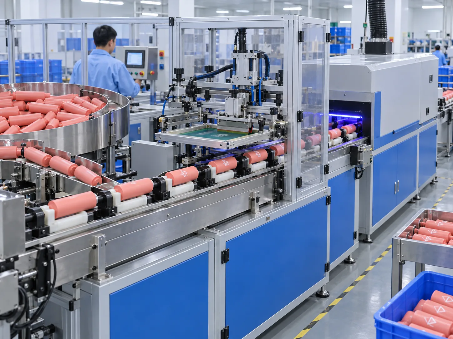 Automatic UV screen printing line for cosmetic packaging